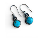 Kingman Turquoise Solid 925 Sterling Silver Earrings