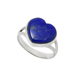 HEART Blue Lapis Solid 925 Sterling Silver Ring 9