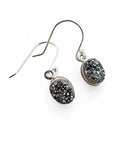 Pyrite Druzy Solid 925 Sterling Silver Earrings