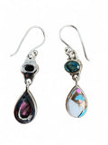 Kingman Cotton Candy Turquoise & Blue Quartz Solid 925 Sterling Silver Earrings