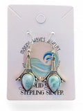 Caribbean Larimar Solid 925 Sterling Silver Earrings