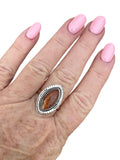 Sunstone Solid 925 Sterling Silver Ring 9.5
