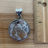 Crazy Lace Agate Solid Sterling Silver Pendant