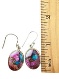 Kingman Pink Dahlia Turquoise Solid 925 Sterling Silver Earrings