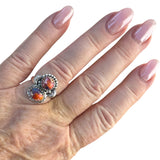 Kingman Pink Dahlia Turquoise Solid 925 Sterling Silver Ring 6