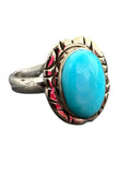 Kingman Turquoise Solid 925 Sterling Silver Ring 6