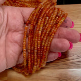 Carnelian 4 mm Beaded Necklace