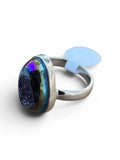 Titanium Druzy Solid 925 Sterling Silver Ring 7