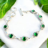 Green Onyx Solid 925 Sterling Silver Bracelet