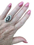 White Buffalo Shadow Box Solid 925 Sterling Silver Ring 7