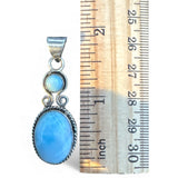 Caribbean Larimar Solid 925 Sterling Silver Pendant