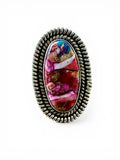 Kingman Pink Dahlia Turquoise Solid 925 Sterling Silver Ring 7