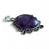 Amethyst Solid 925 Sterling Silver Pendant