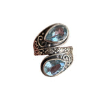 Swiss Blue Topaz Solid 925 Sterling Silver Ring 7.5