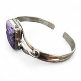 Russian Charoite Solid 925 Sterling Silver Cuff Bracelet