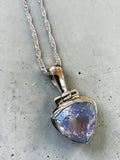 Lavender Quartz Solid 925 Sterling Silver Pendant with chain