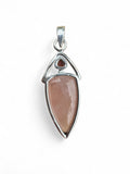 Rose Quartz & Garnet Solid 925 Sterling Silver Pendant
