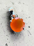 Faceted Carnelian Solid 925 Sterling Silver Pendant