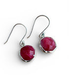 Ruby Solid 925 Sterling Silver Earrings