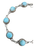Caribbean Larimar Solid 925 Sterling Silver Bracelet