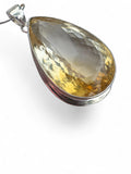 Citrine Solid 925 Sterling Silver Pendant with 20 inch chain necklace