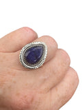 Blue Sapphire Solid 925 Sterling Silver Ring 7.5