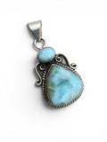 Caribbean Larimar Solid 925 Sterling Silver Pendant