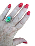 Kingman Peacock Dahlia Solid 925 Sterling Silver Ring 7