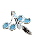 Caribbean Larimar Solid 925 Sterling Silver Ring ADJ