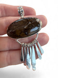 Wild Horse Jasper Silver Overlay Pendant