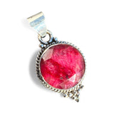 Ruby Solid 925 Sterling Silver Pendant