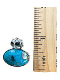 Kingman Turquoise with Pyrite Solid 925 Sterling Silver Pendant