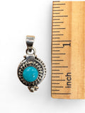 Kingman Turquoise Solid 925 Sterling Silver Poison Locket Pendant