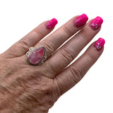 Pink Rainbow Moonstone Solid 925 Sterling Silver Ring various sizes