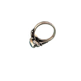 Kingman Turquoise Solid 925 Sterling Silver Ring 4.5