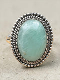 Amazonite Solid 925 Sterling Silver Ring 7.5