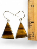 Tiger Eye Solid 925 Sterling Silver Earrings