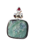 Ruby Fuchsite & Ruby Solid 925 Sterling Silver Pendant