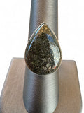 Pyrite in Agate Solid 925 Sterling Silver ring 7
