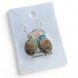 Crazy Lace Agate oval Solid 925 Sterling Silver Earrings