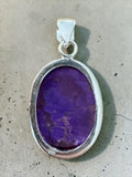 Purple Turquoise Silver Overlay Pendant