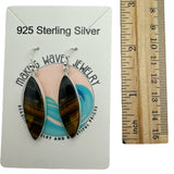 Tigers Eye Solid 925 Sterling Silver Earrings