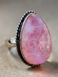 Pink Moonstone Solid 925 Sterling Silver Ring 5.5