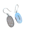 Peach Druzy & Luminite Solid 925 Sterling Silver Pendant & Earrings Set