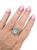 Rainbow Moonstone Solid 925 Sterling Silver Ring 10