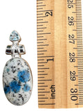 K2 & Blue Topaz Solid 925 Sterling Silver Pendant