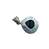 Faceted Black Onyx Solid 925 Sterling Silver Pendant