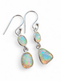 Ethiopian Opal dbl Solid 925 Sterling Silver Earrings