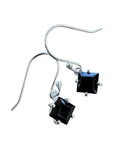 Faceted Black Onyx Solid 925 Sterling Silver Earrings