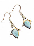 Caribbean Larimar Solid 925 Sterling Silver Earrings